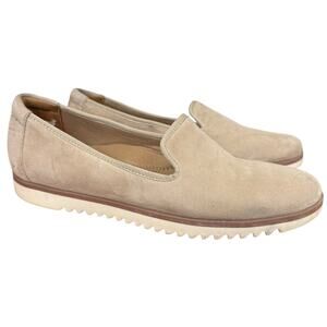 Clarks Serena Brynn Womens Suede Slip On Comfort Shoes Loafers Beige sz 7.5 M